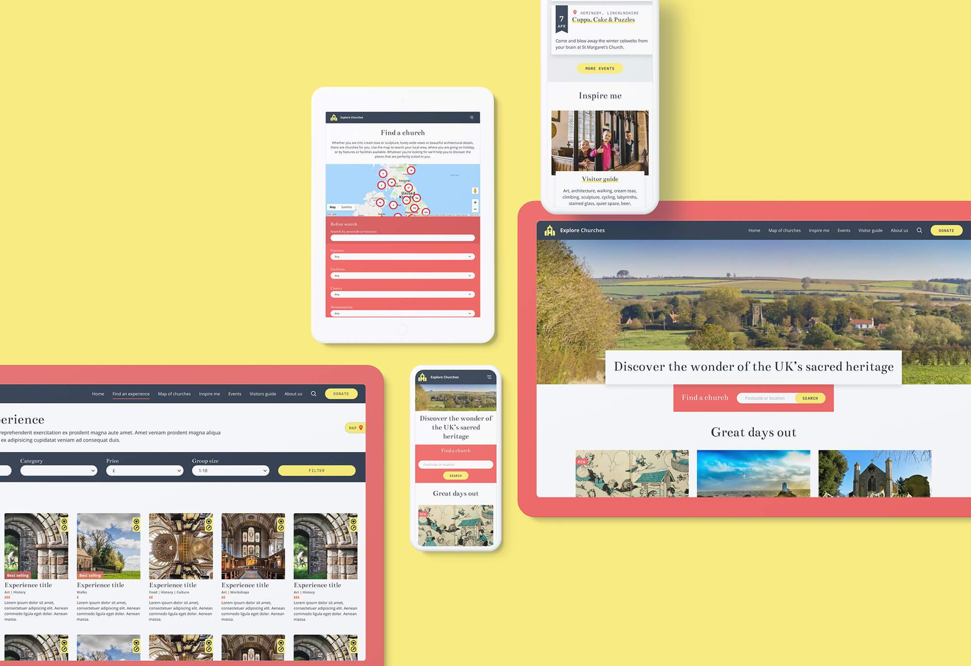 Explore churches website design